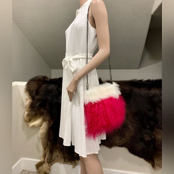 Handmade Genuine Mongolian Lamb Fur Shoulder Bag/Crossbody - Picture 2 of 14